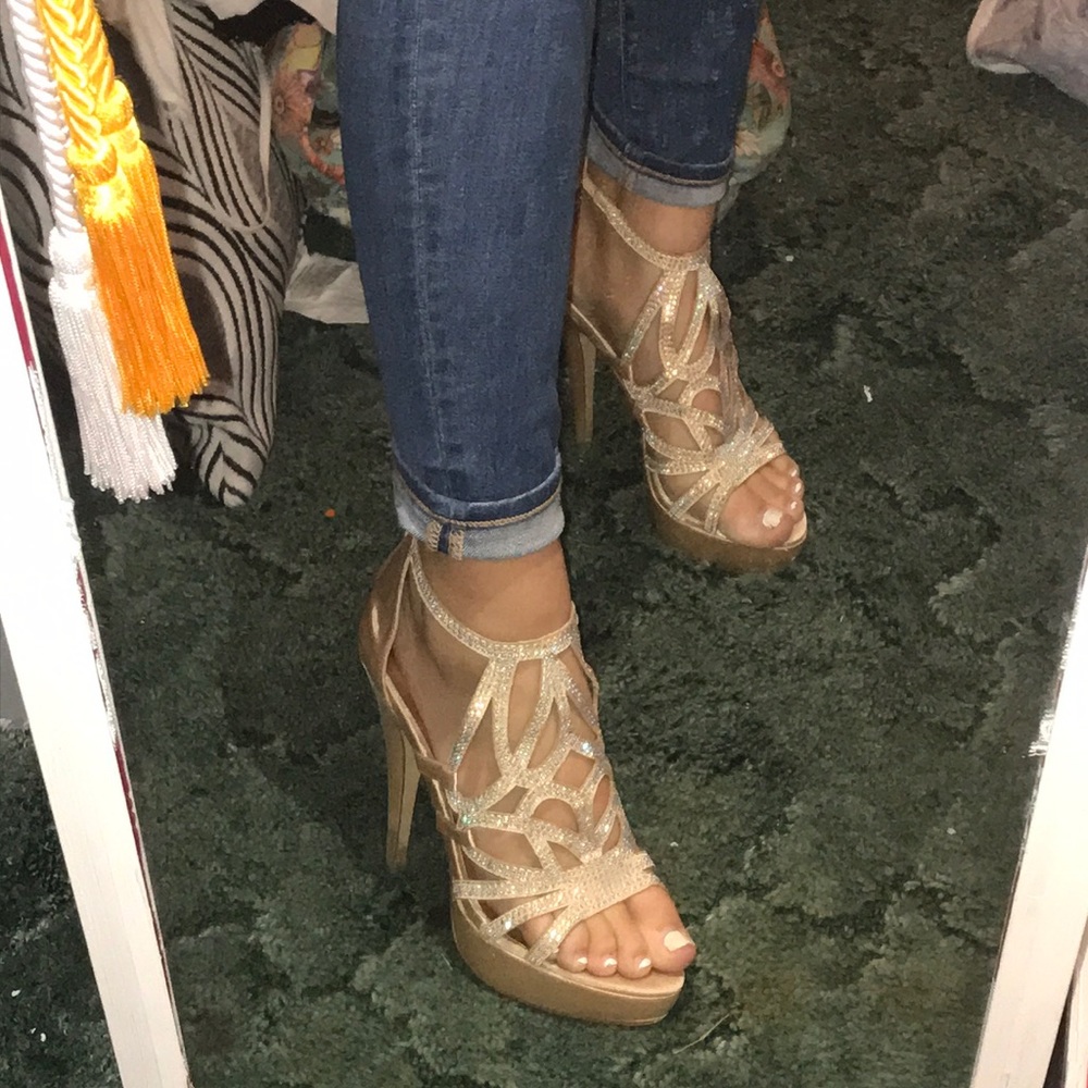 Camille La Vie Gold Prom Heels